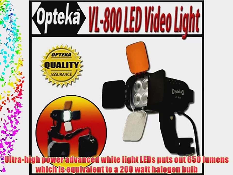 Opteka VL-800 Ultra High Power LED Video Light for Canon EOS 7D 6D 5D 1DX 70D 60D 50D 40D T5i