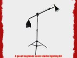 StudioPRO 225W Photography Photo Studio Continuous Lighting Single Light Reflector with Boom