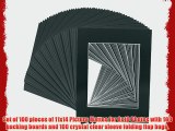 US Art Supply? Brand Premium High Quality 11x14 Black Picture Mat Matte Sets. Includes a Pack