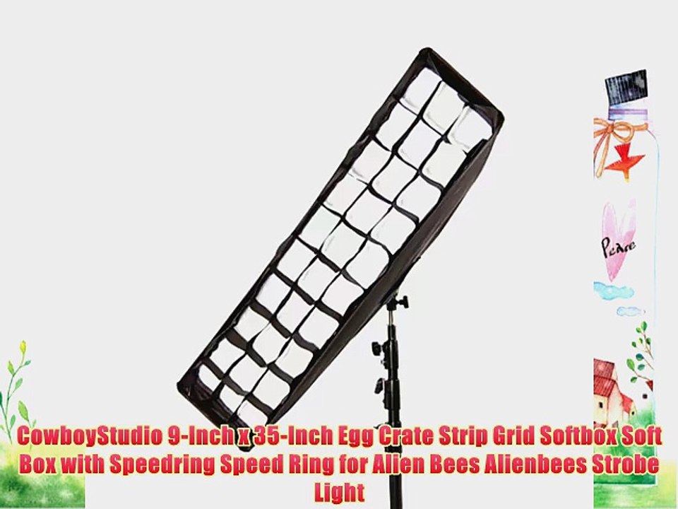 CowboyStudio 9-Inch x 35-Inch Egg Crate Strip Grid Softbox Soft Box with Speedring Speed Ring