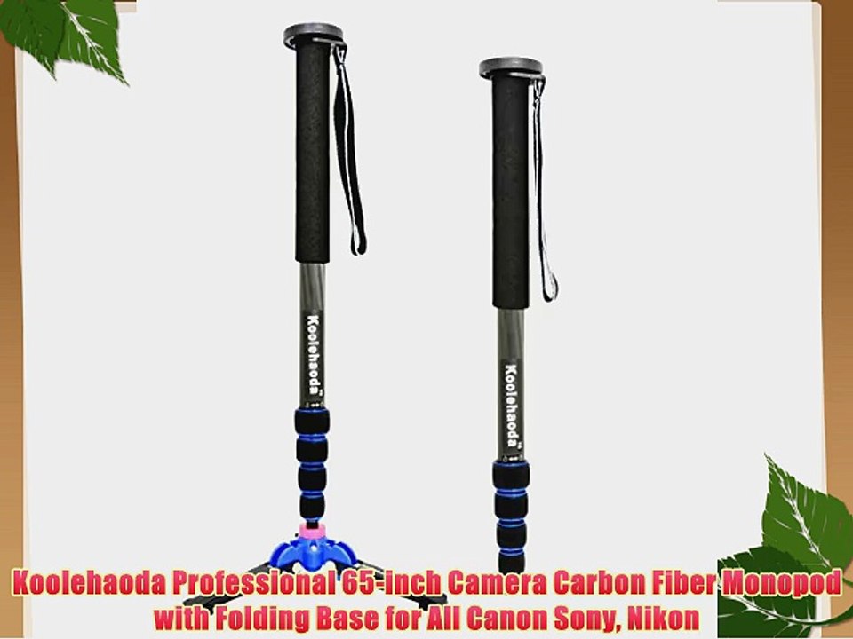 Koolehaoda Professional 65-inch Camera Carbon Fiber Monopod with Folding Base for All Canon