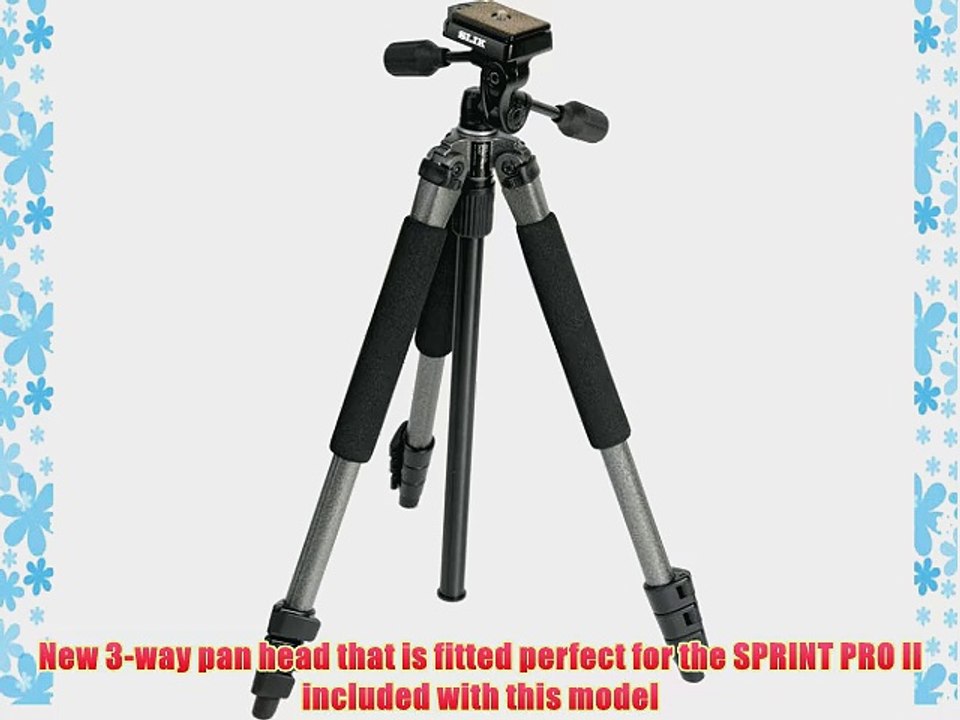 Slik Sprint Pro II Tripod - Gunmetal Finish - with Three-way Panhead