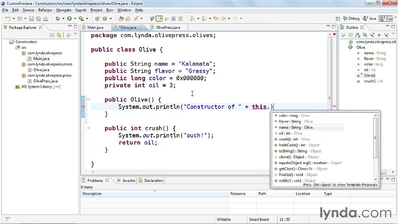 9-6. Using constructor methods - Java Classes Part 49