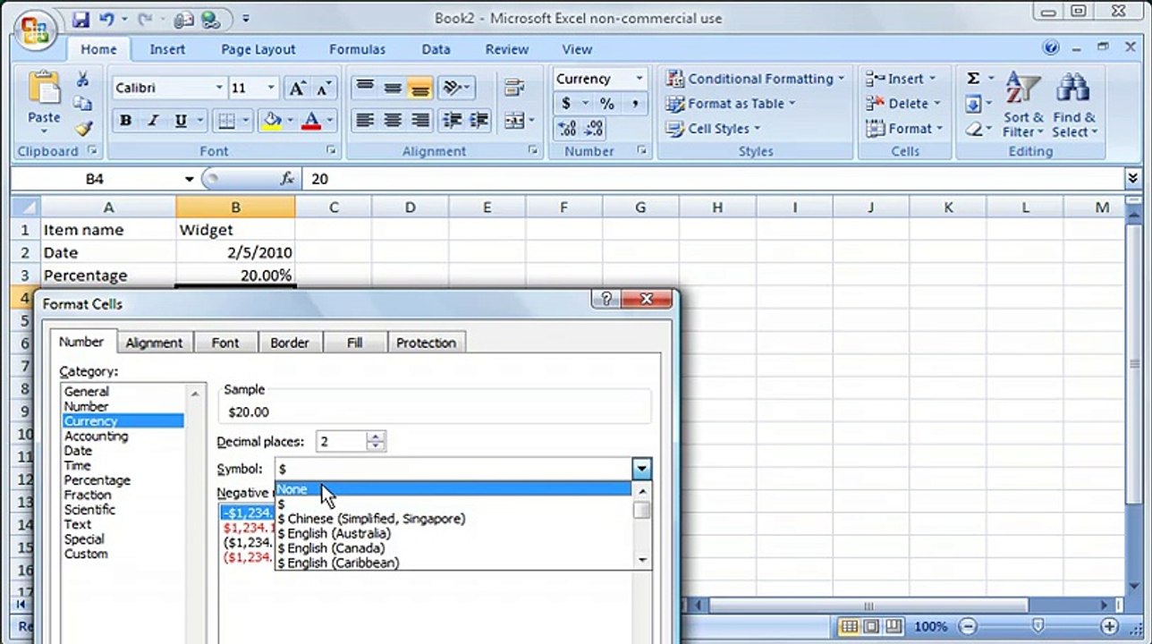 MS Excel 2007 Part 5 (Entering and editing data)