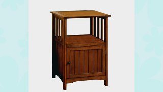 Furniture of America Pompey Mission Style 1-Door Side Table Antique Oak Finish