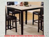 Counter Height Table With Faux Marble Top By Poundex