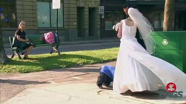 Kid Disappears Under Wedding Dress