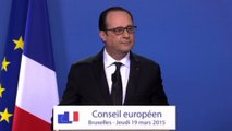 Conférence de presse lors du Conseil européen