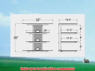 TransDeco Corner TV Stand with 3 AV Shelves for Up to 35-Inch Plasma/LCD TV