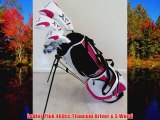 Ladies RH Complete Golf Club Set Driver Fairway Wood Hybrid Irons Putter Stand Bag Womens Right Handed White and Pink Co