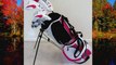 Ladies RH Complete Golf Club Set Driver Fairway Wood Hybrid Irons Putter Stand Bag Womens Right Handed White and Pink Co