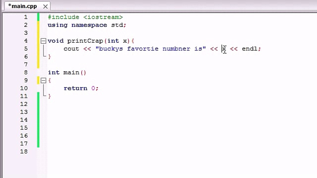 Buckys C++ Programming Tutorials - 10 - Creating Functions That Use Parameters