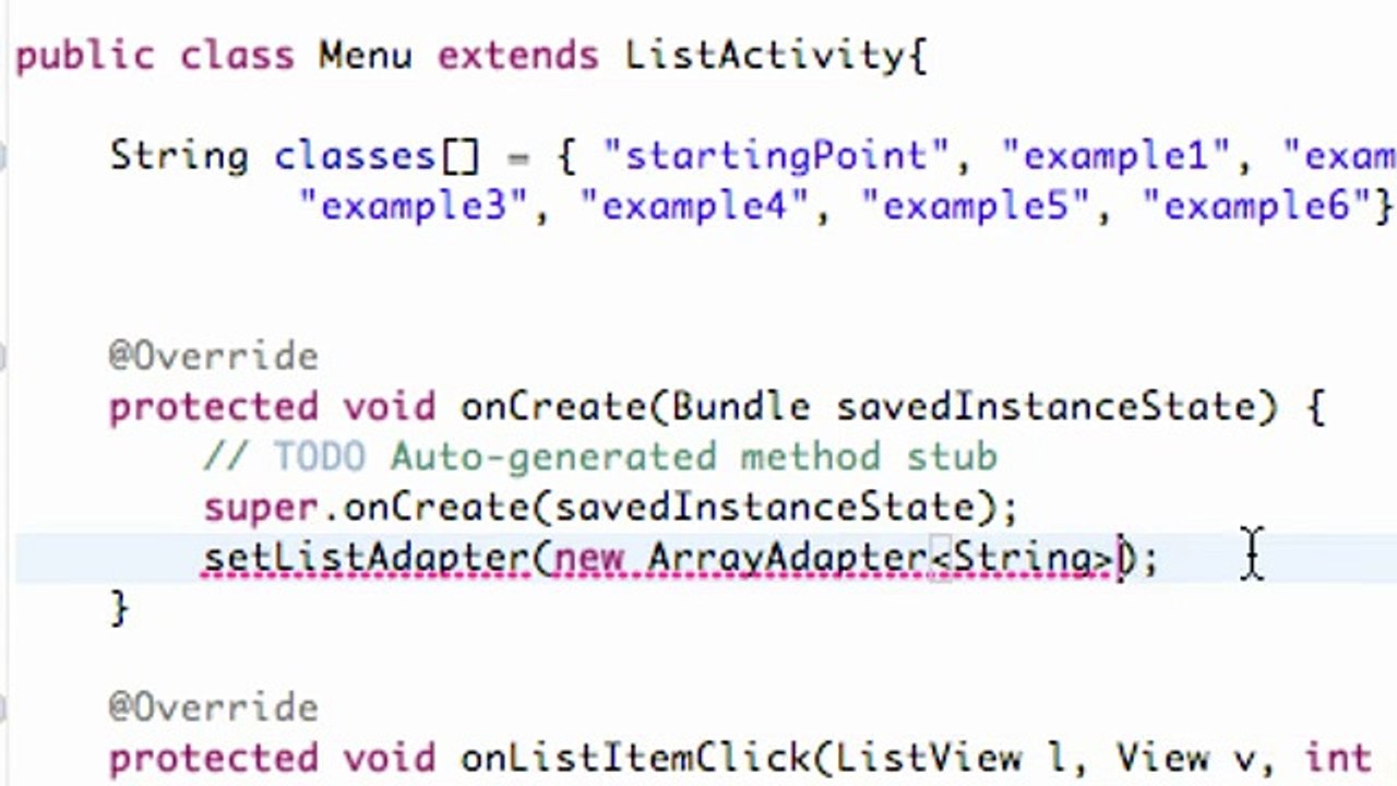 Android Application Development - 19 - Setting up an ArrayAdapter.mp4