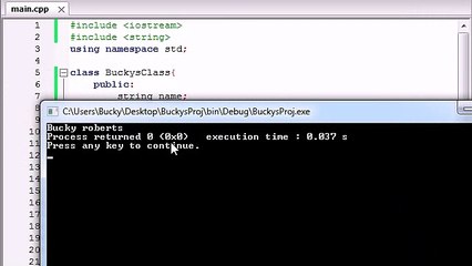 Buckys C++ Programming Tutorials - 13 - Using Variables in Classes