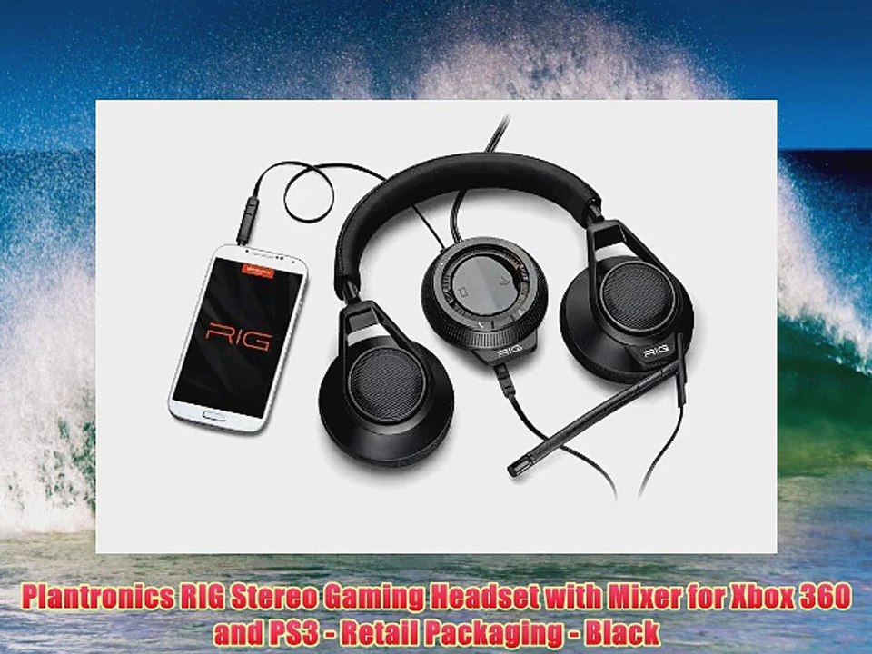 Plantronics RIG Stereo Gaming Headset with Mixer for Xbox 360 and PS3 Retail Packaging Black