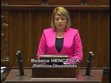 Poseł Bożena Henczyca - Wystąpienie z dnia 20 marca 2015 roku.