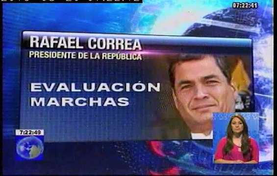 Presidente Correa condenó los actos de violencias registrados durante las marchas