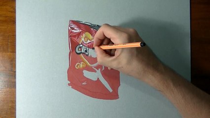 How I draw an empty potato chips bag