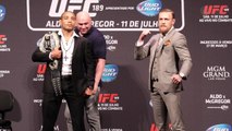 Jose Aldo and Conor McGregor faceoff in Brazil