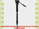 Benro A48TBS4 Video Monopod with Twist Lock Legs S4 Head and 3 Leg Base (Black)