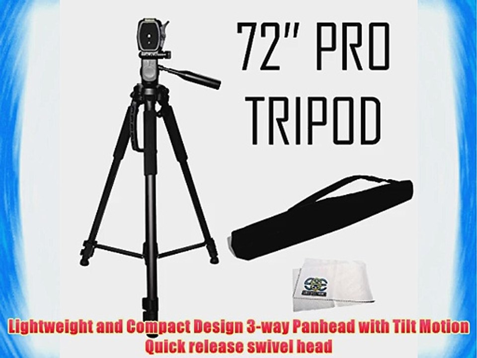 Professional 72-inch Tripod 3-way Panhead Tilt Motion with Built In Bubble Leveling for Nikon