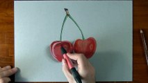 How to draw cherries - realistic drawing