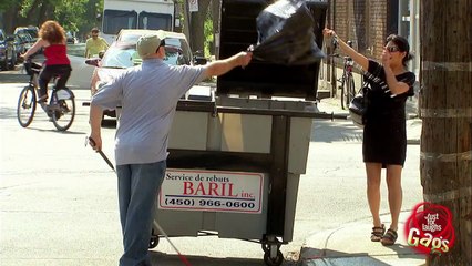 Garbage Juice Sprayed on People Prank