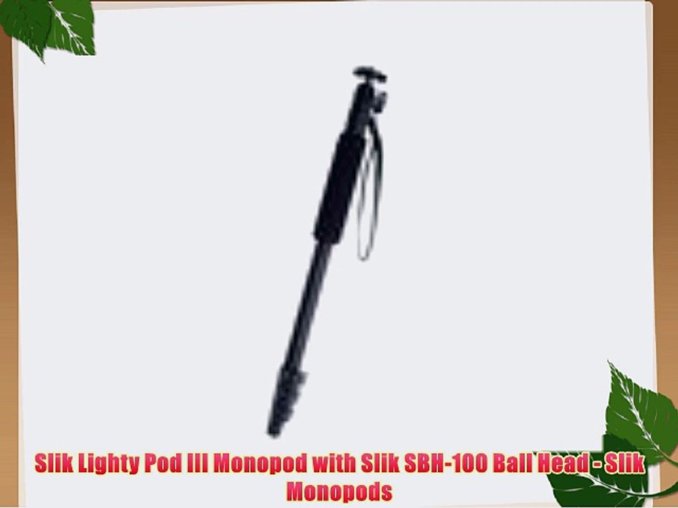 Slik Lighty Pod III Monopod with Slik SBH-100 Ball Head - Slik Monopods