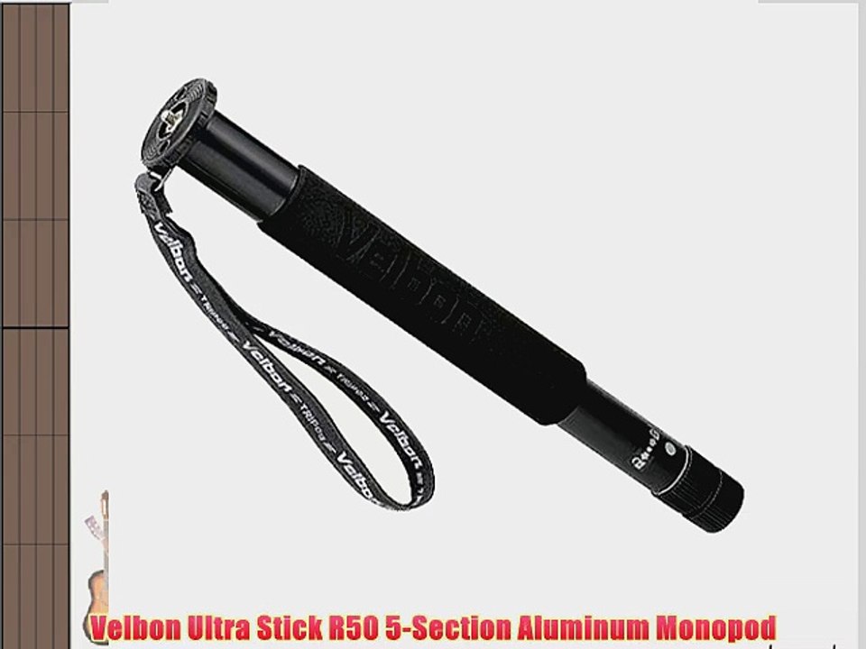 Velbon Ultra Stick R50 5-Section Twist Lock Aluminum Monopod (30mm) with Foam Grip and Hand