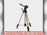 Slik F153 Compact Lightweight Tripod with 3-Way Pan Head and Mid-Level Spreader Maximum Load: