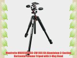 Manfrotto MK055XPRO3-3W 055 Kit Aluminium 3-Section Horizontal Column Tripod with 3-Way Head