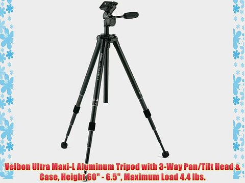 Velbon Ultra Maxi-L Aluminum Tripod with 3-Way Pan/Tilt Head