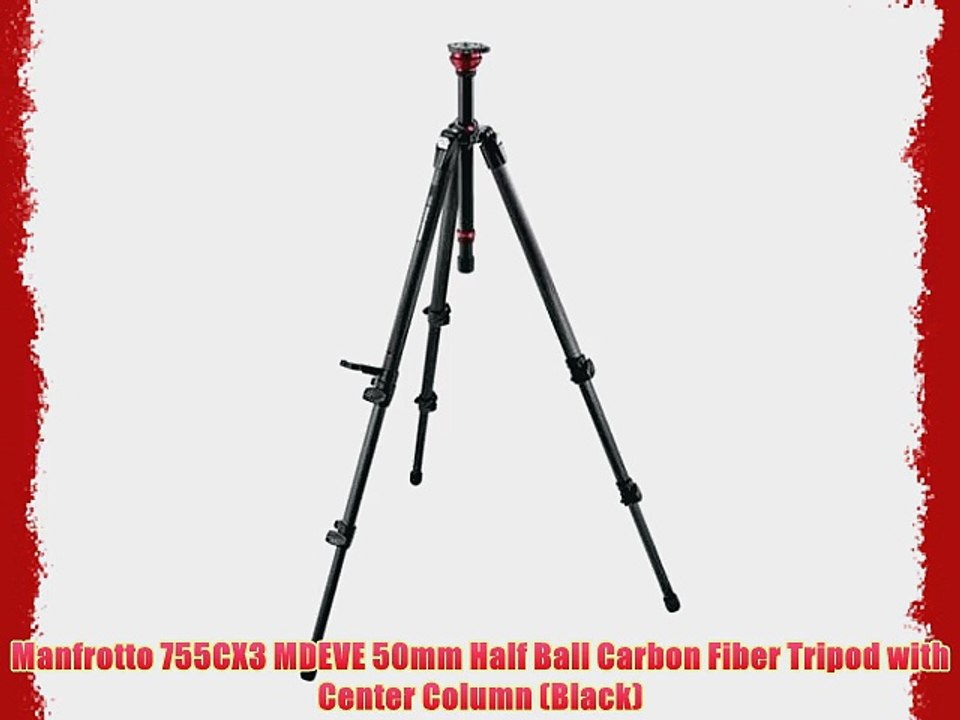 Manfrotto 755CX3 MDEVE 50mm Half Ball Carbon Fiber Tripod with Center Column (Black)