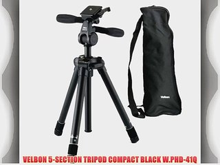 VELBON 5-SECTION TRIPOD COMPACT BLACK W.PHD-41Q