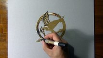 The Hunger Games_ Mockingjay pin - drawing time lapse