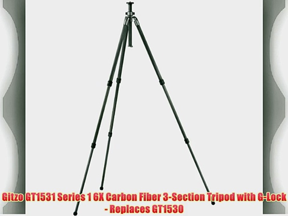 Gitzo GT1531 Series 1 6X Carbon Fiber 3-Section Tripod with G-Lock - Replaces GT1530