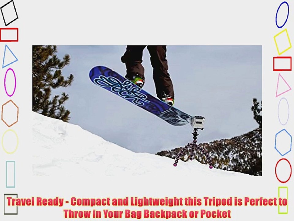 Gorillapod Flexible Tripod (Black/Charcoal) For Action Cameras and a Bonus GoPro Mount Adapter