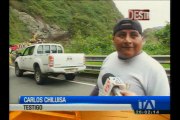 Derrumbe en la vía Alóag-Santo Domingo deja tres muertos