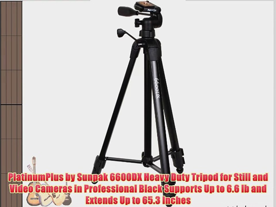 PlatinumPlus by Sunpak 6600DX Heavy Duty Tripod for Still and Video Cameras in Professional