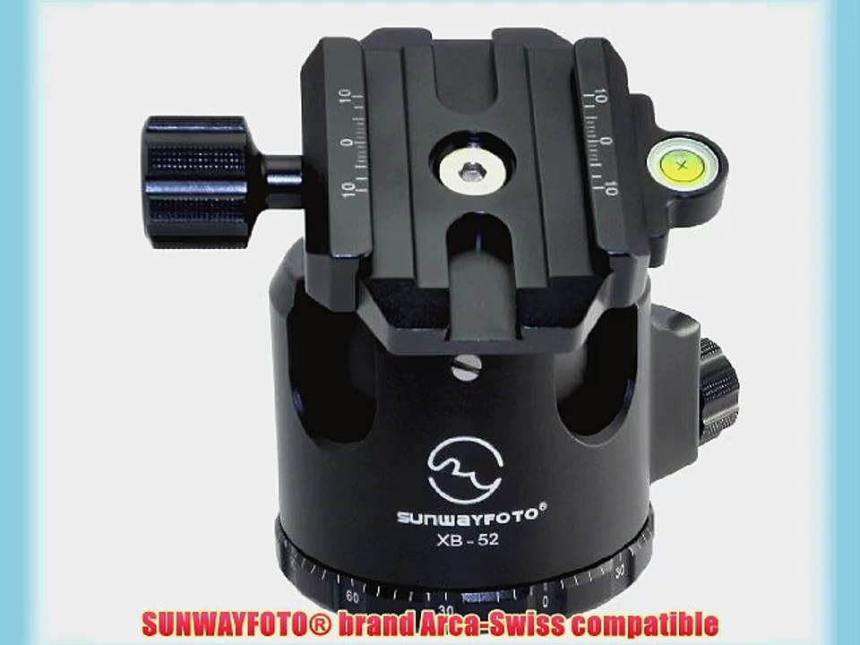 SUNWAYFOTO XB-52 Tripod Ball Head Arca Compatible Low COG 132lb Max Load XB52 Sunway