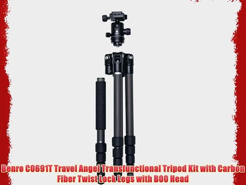 Benro C0691T Travel Angel Transfunctional Tripod Kit with Carbon Fiber Twist Lock Legs with