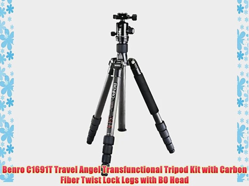 Benro C1691T Travel Angel Transfunctional Tripod Kit with Carbon Fiber Twist Lock Legs with