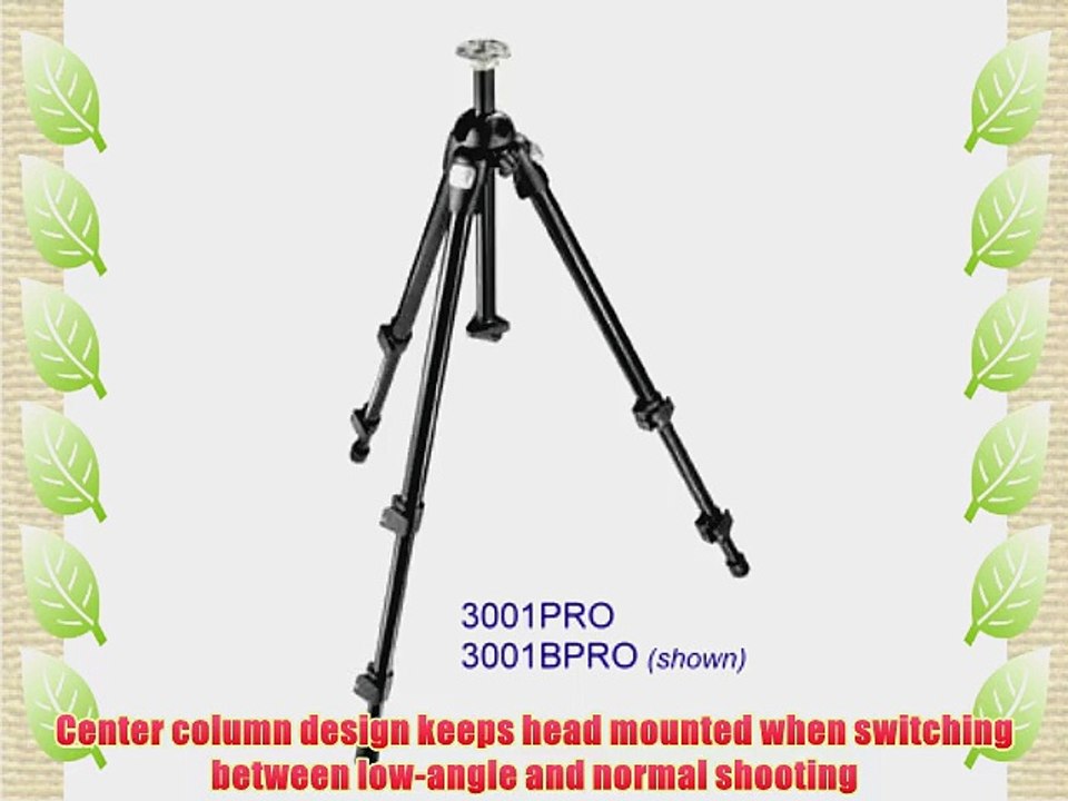 Manfrotto 3001bpro Professional Tripod Without Head Black Video Dailymotion