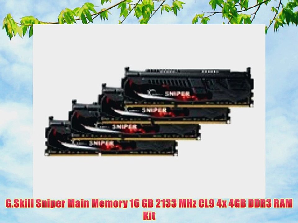 G.Skill Sniper Main Memory 16 GB 2133 MHz CL9 4x 4GB DDR3 RAM Kit