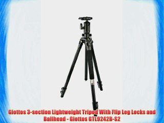 Giottos 3-section Lightweight Tripod With Flip Leg Locks and Ballhead - Giottos GTL9242B-S2