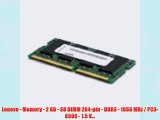 Lenovo - Memory - 2 GB - SO DIMM 204-pin - DDR3 - 1066 MHz / PC3-8500 - 1.5 V...