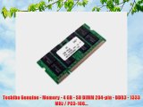 Toshiba Genuine - Memory - 4 GB - SO DIMM 204-pin - DDR3 - 1333 MHz / PC3-106...