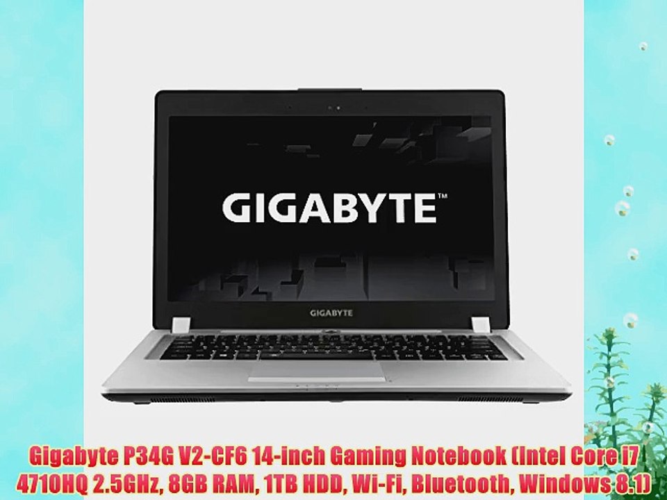 Gigabyte P34G V2-CF6 14-inch Gaming Notebook (Intel Core i7 4710HQ 2.5GHz 8GB RAM 1TB HDD Wi-Fi