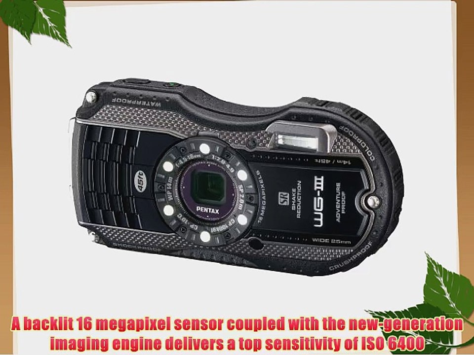 Pentax Optio WG-3 black 16MP Waterproof Digital Camera with 3-Inch LCD Screen (Black)