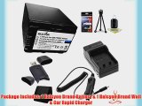 Halcyon 2500 mAH Lithium Ion Replacement NP-FV100 Battery and Charger Kit   Memory Card Wallet